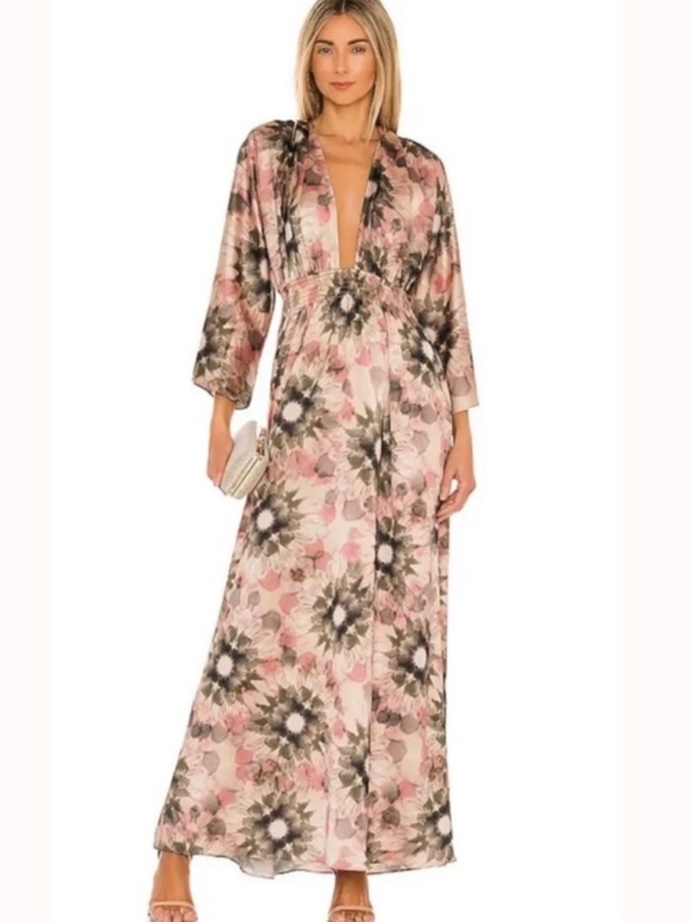 NWT MISA Bardot Maxi Dress in Tenerife Tie Dye Size XS